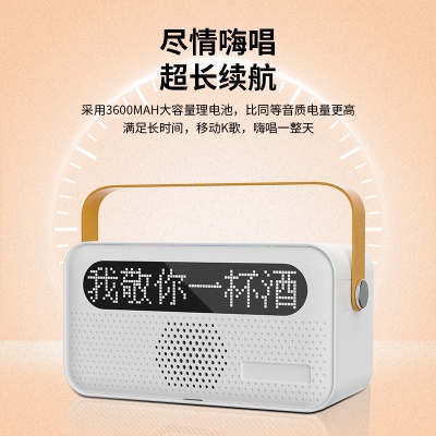 K歌音响Y8便携无线蓝牙音响带话筒歌词显示儿童无线麦克风一体