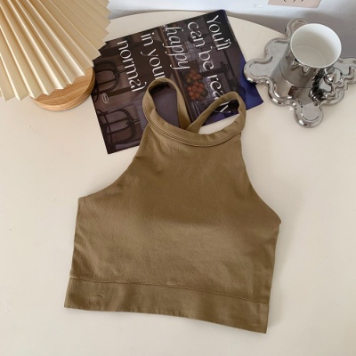 1881#针织吊带背心女裹胸西装内搭带胸垫一体美背内衣外穿打底