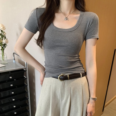 欧货纯欲内搭打底衫短袖T恤女夏季2025年夏季辣妹修身设计感上衣
