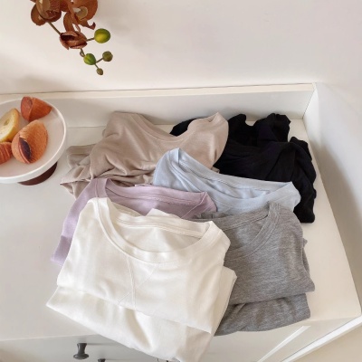 现货天丝醋酸莱赛尔绵羊毛打底衫夏季薄款圆领空调防晒罩衫