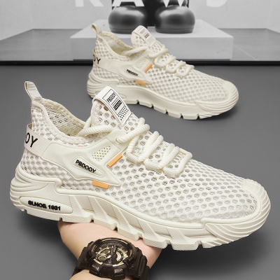 椰子男鞋夏季透气飞织网面鞋子男士户外运动鞋软底速干跑步休闲鞋