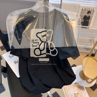 纯棉短袖t恤女2024夏季新款韩版宽松大码女装休闲百搭印花T恤跨境