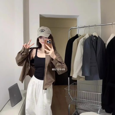 2024螺纹小方领一体背心女一体罩杯内搭外穿无痕休闲吊带背心女