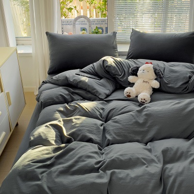 A类母婴级水洗纯棉四件套ins小清新床单被套床笠4件套宿舍三件套