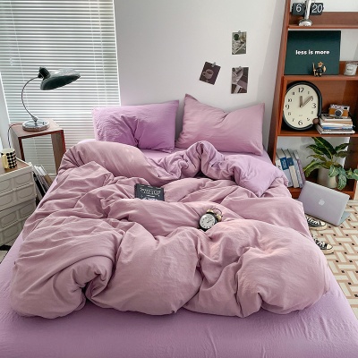 A类母婴级可裸睡纯水洗棉四件套学生单人宿舍三件套床单被套床笠