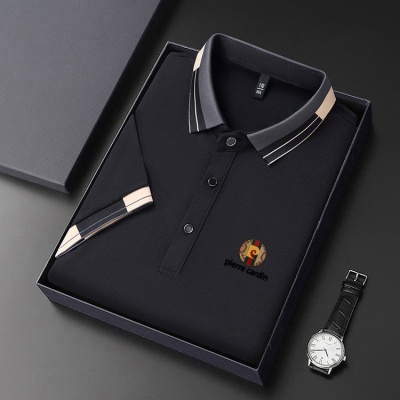 短袖T恤透气polo衫男2025夏季新款商务休闲纯色百搭简约男士t恤