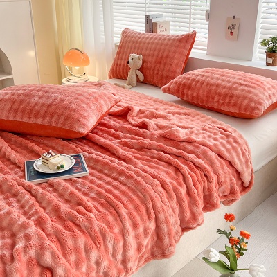 仿兔毛绒毛毯办公室午睡毯子夏季空调毯四季通用沙发盖毯床上用品