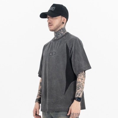 SUP男装|2025春夏季新品潮牌异形分割拼接解构机能水洗短袖T恤男