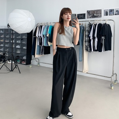 2025春夏新款个性辣妹黑色背心女外穿内搭运动风短款吊带上衣打底