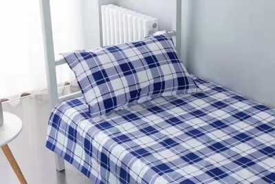 学生棉被花色床单式印染初中生纯棉床单被罩 简约平纹学生三件套